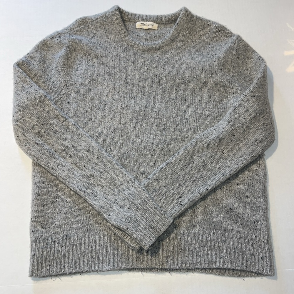 Madewell Merino Wool Blend Alpaca Blend Grey Crew Neck Sweater Size XL